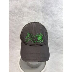 OTTO River Riders 4H Club Trucker Hat Gray Green Horse Clover Snapback Cap‎